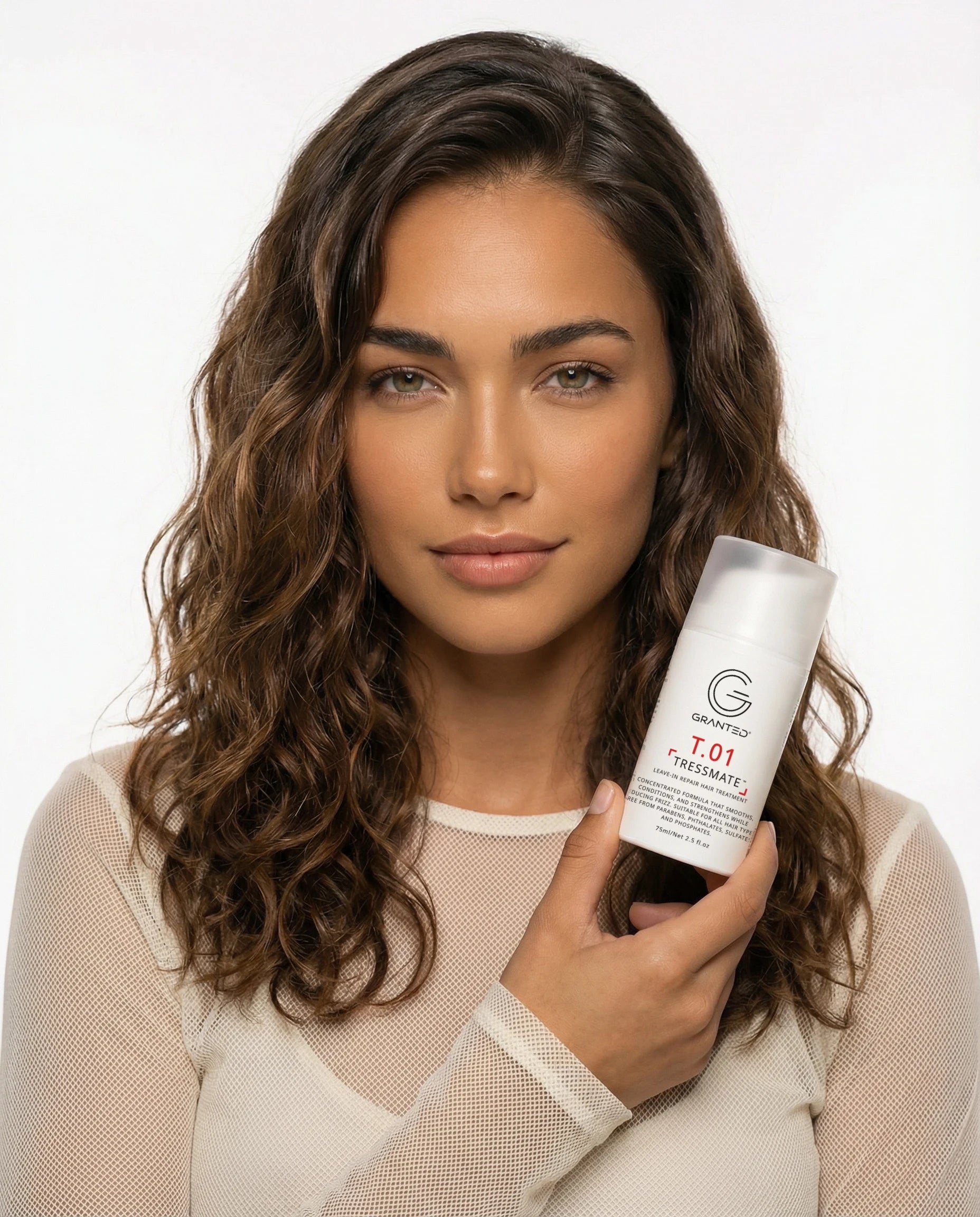 GRANTED T.01 leave-in conditioner bottle front on neutral background