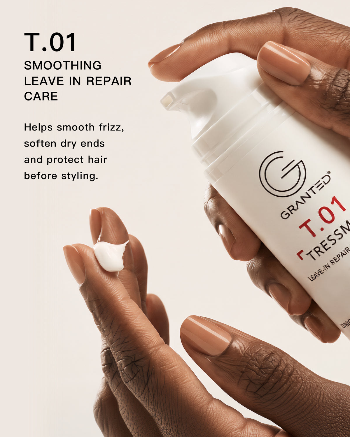 GRANTED T.01 Leave-In Repair Hair Treatment with cream texture for frizz and dry ends
